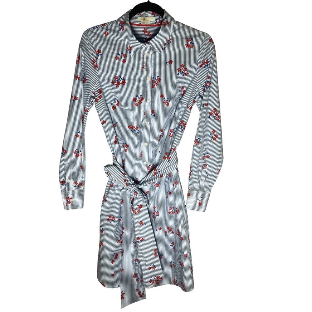 Boden Long Sleeve Striped Floral Dress